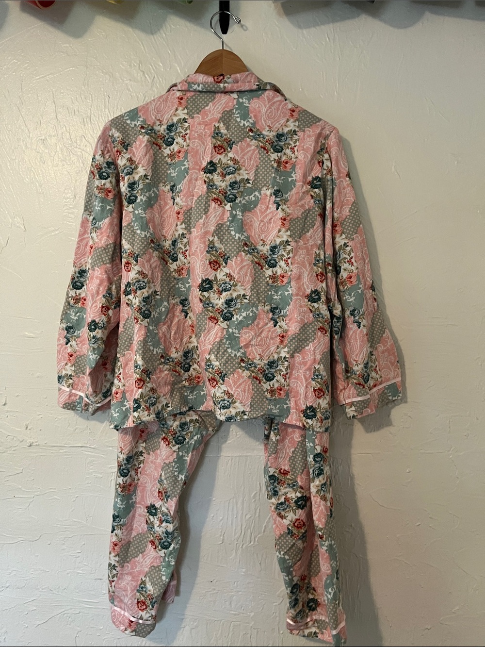 Papinelle Pink & Sage Floral Button-Front Pajama Set - Picture 4 of 5